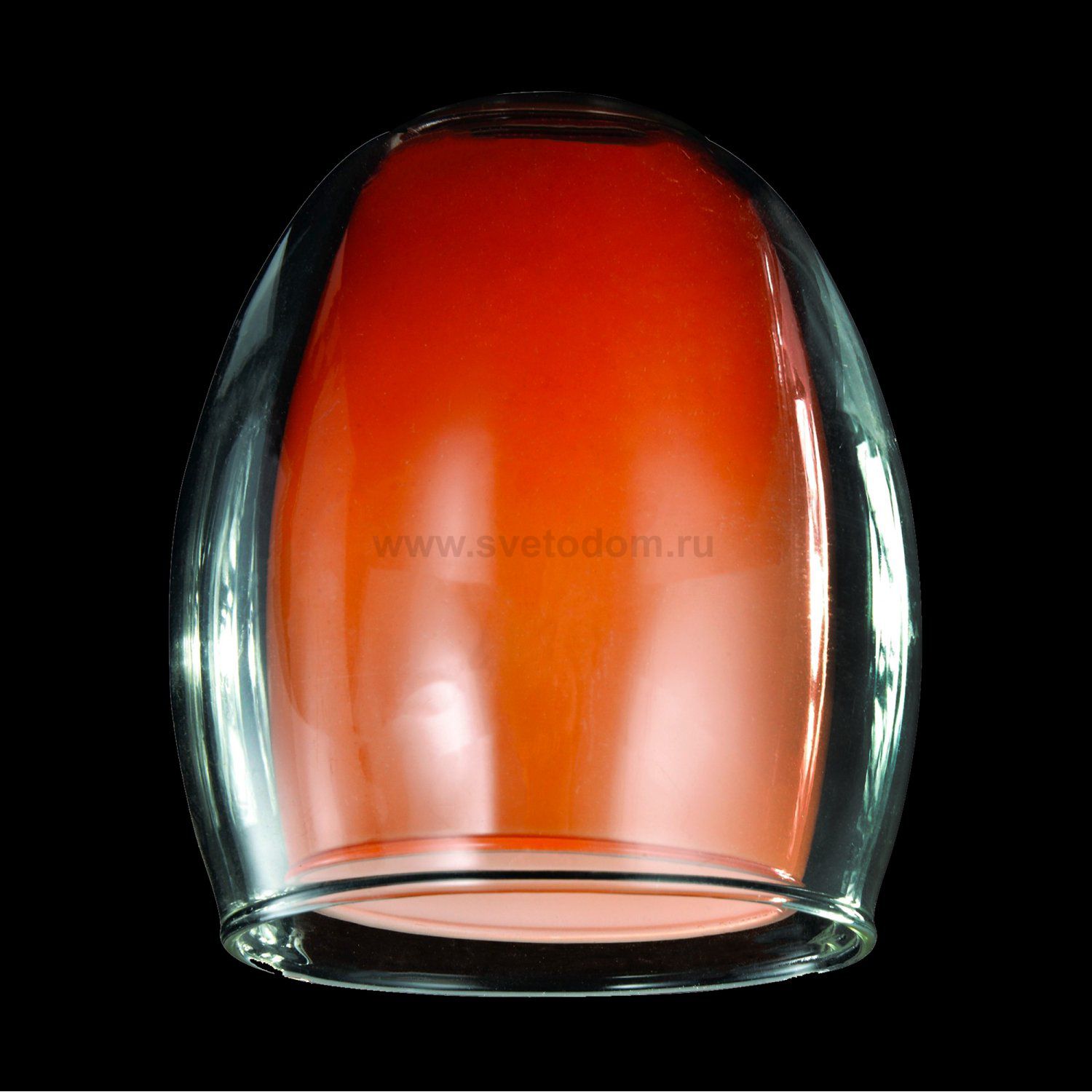 Плафон стекло двойной оранжевый+прозрачный E14 для светильников Евро 9808 /30141  70438 Конфетти