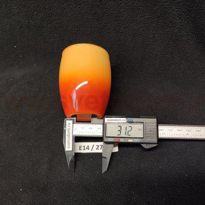 Плафон стекло двойной оранжевый+прозрачный E14 для светильников Евро 9808 /30141  70438 Конфетти