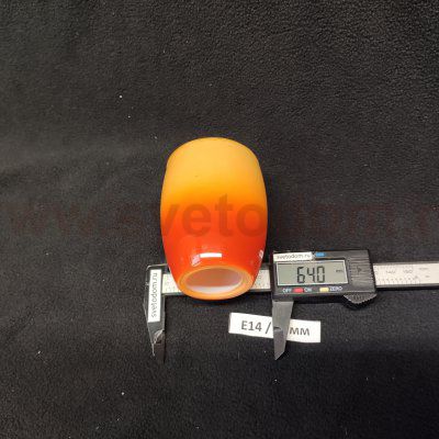 Плафон стекло двойной оранжевый+прозрачный E14 для светильников Евро 9808 /30141  70438 Конфетти