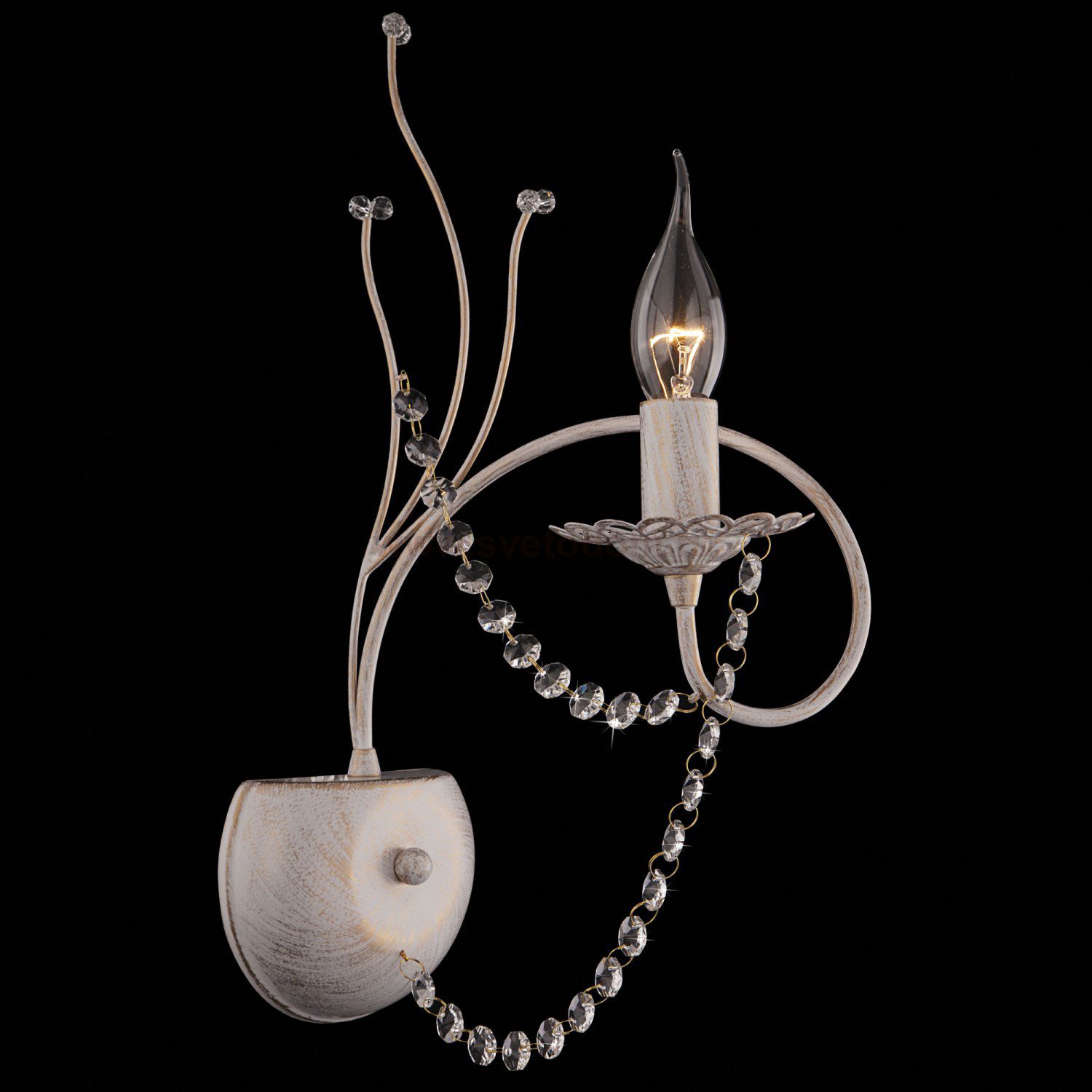 Светильник Eurosvet 10002/1 белый с золотом/прозрачный хрусталь Strotskis