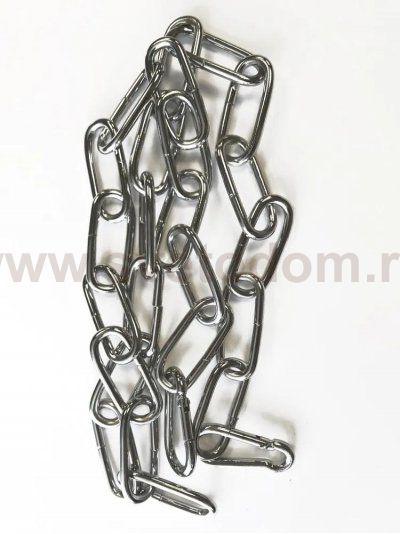 Цепь для люстры хромированная 1 метр + 2 карабина 10300 до 30кг