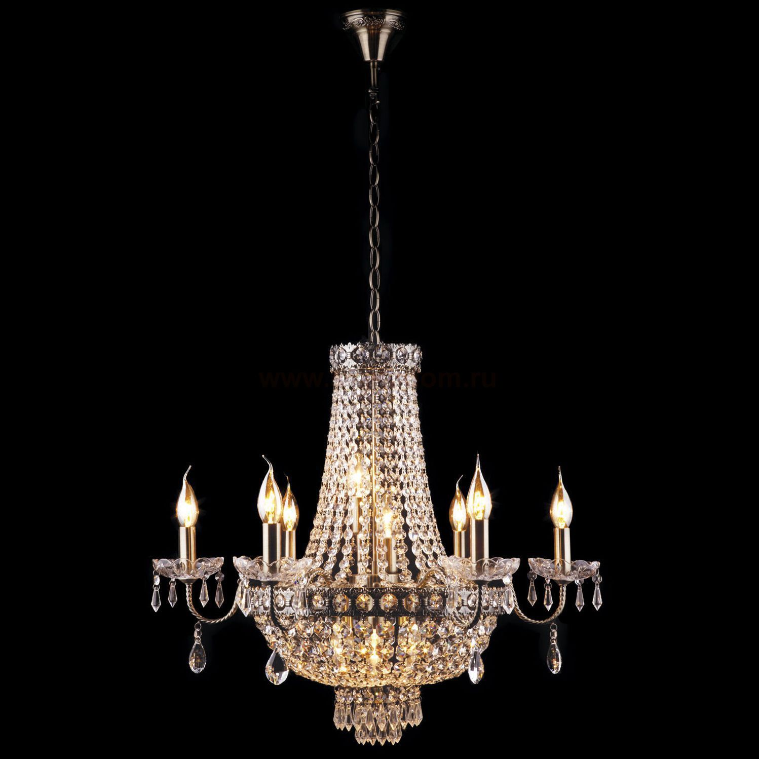 Светильник Eurosvet 3455/6+5 античная бронза/прозрачный хрусталь Strotskis