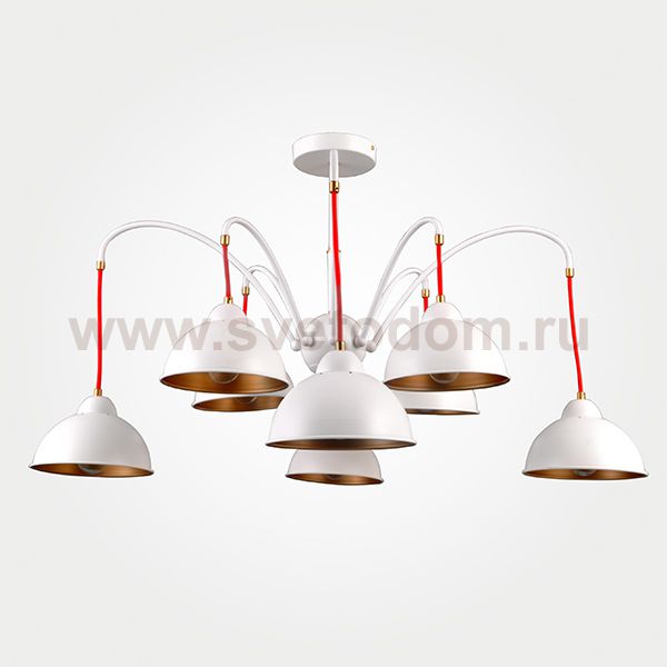Люстра металлическая Eurosvet 70043/8 белая с красным шнуром