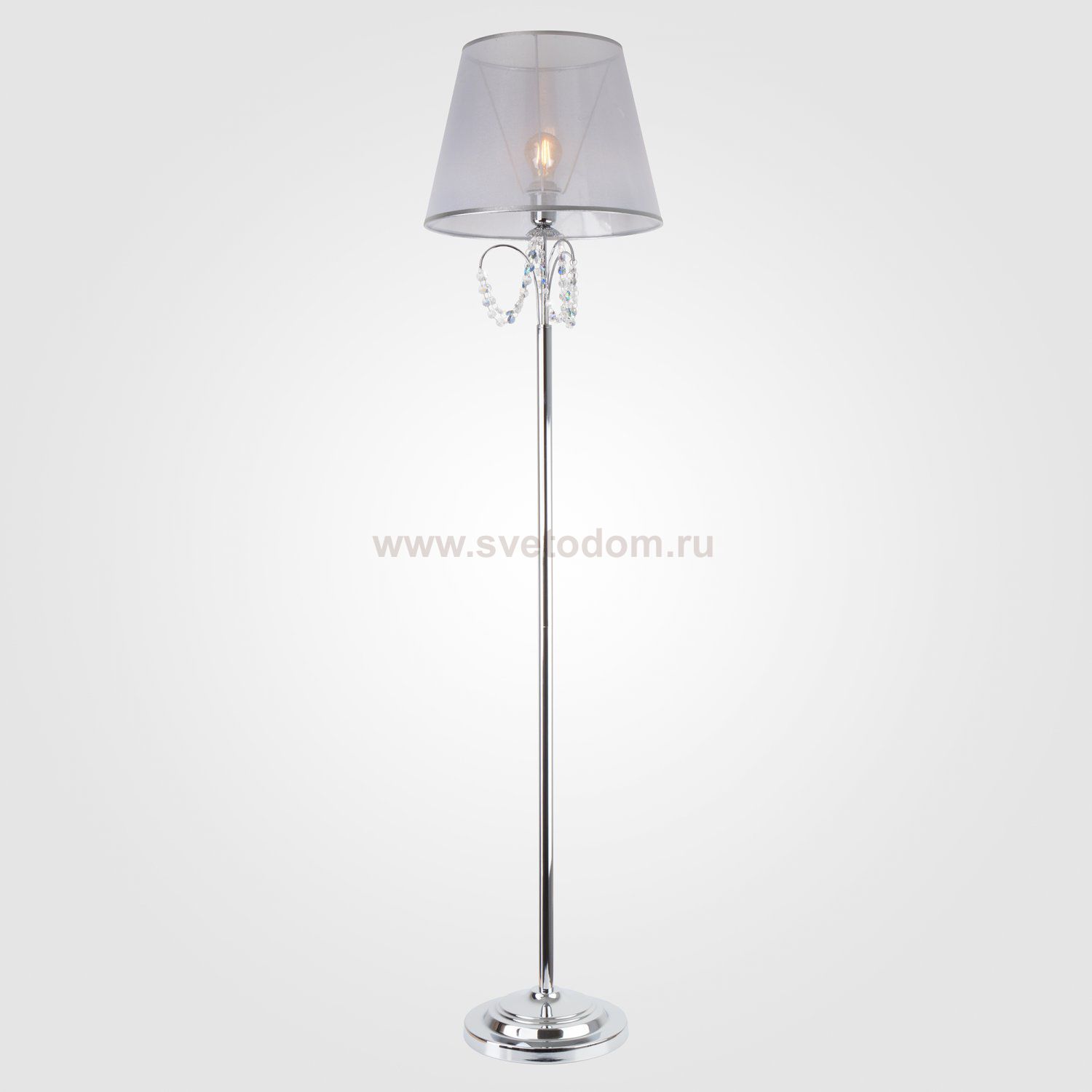 Торшер Eurosvet 01069/1 хром/прозрачный хрусталь Strotskis