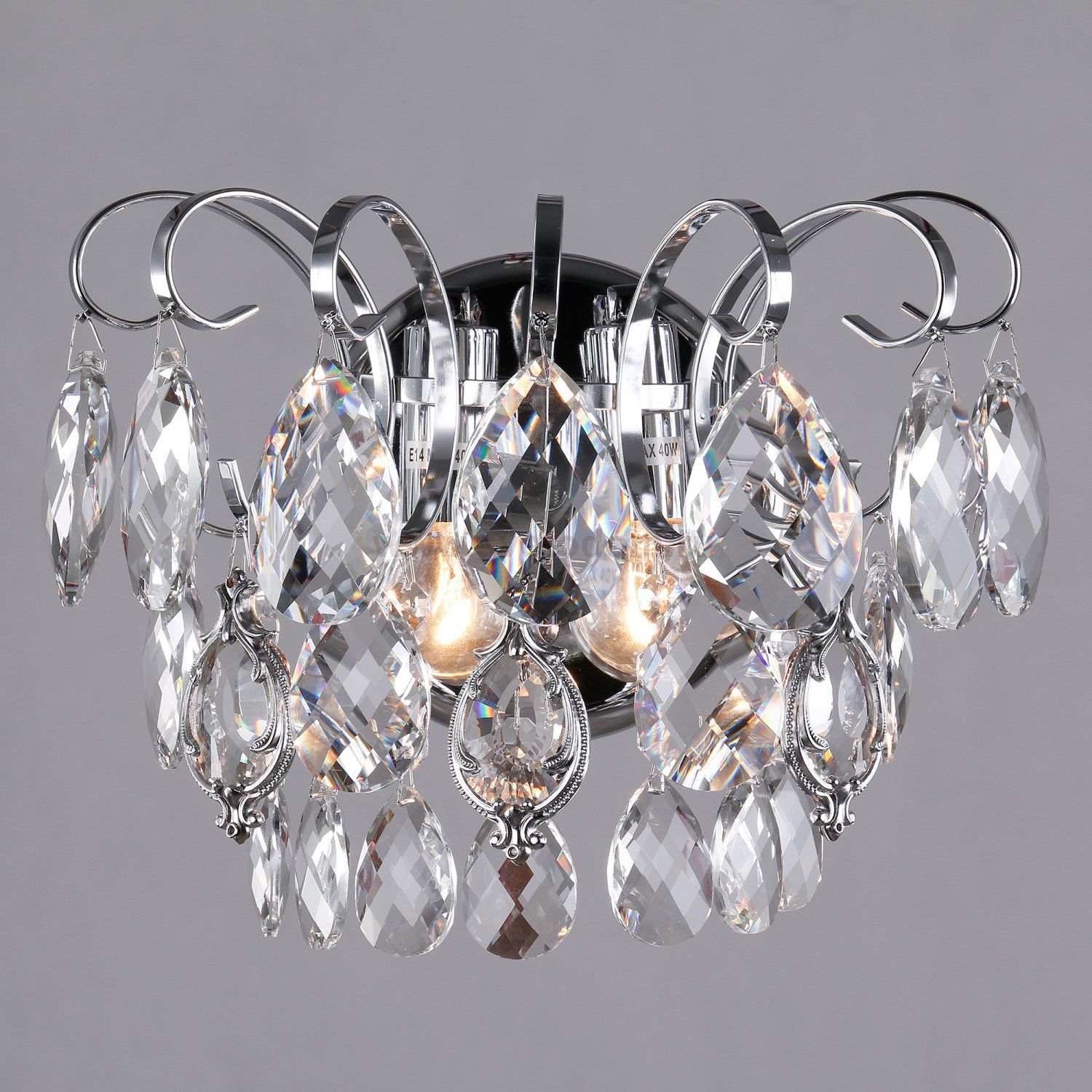 Настенный светильник бра Eurosvet 10081/2 хром/прозрачный хрусталь Strotskis