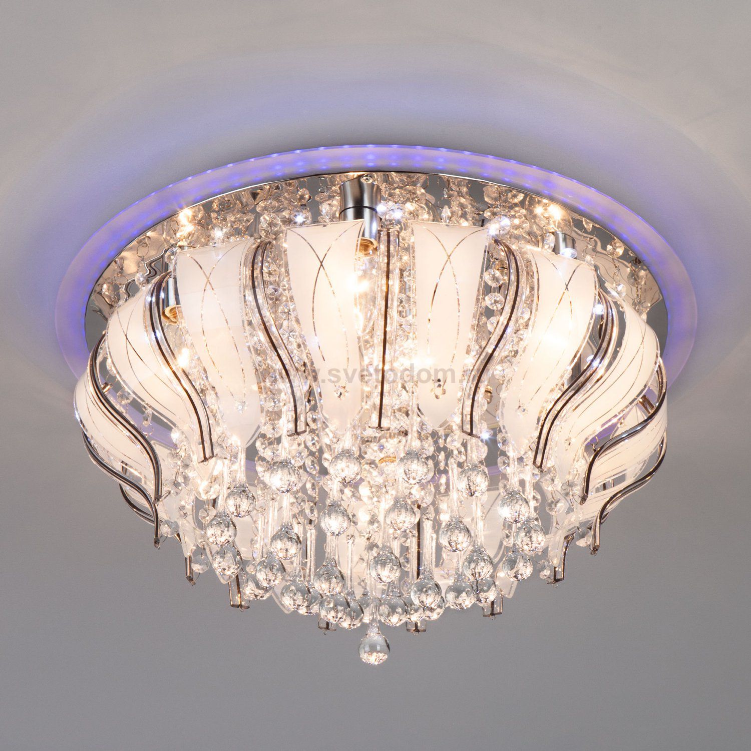 Потолочный светильник Eurosvet 80119/8 хром/синий+красный+фиолетовый