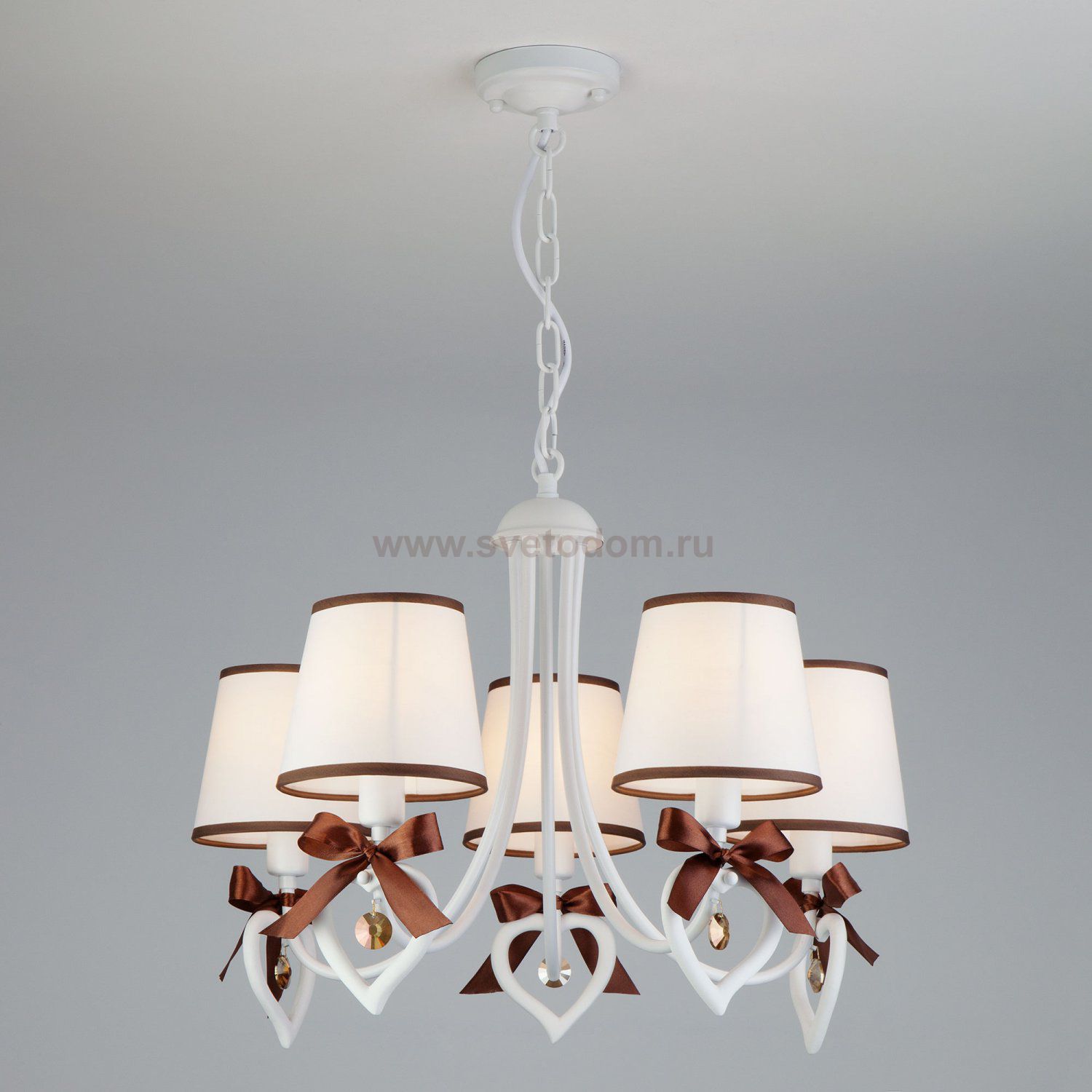 Подвесная люстра Eurosvet 60066/5 белый/коричневый