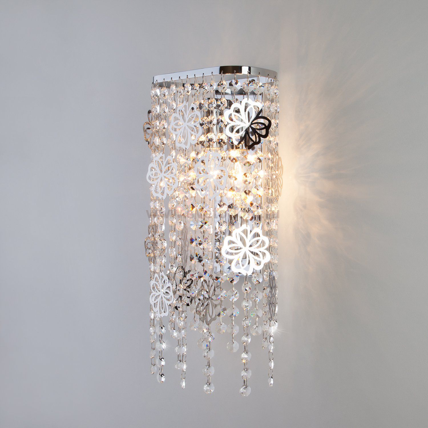 Настенный светильник бра Eurosvet 10083/2 хром/прозрачный хрусталь Strotskis