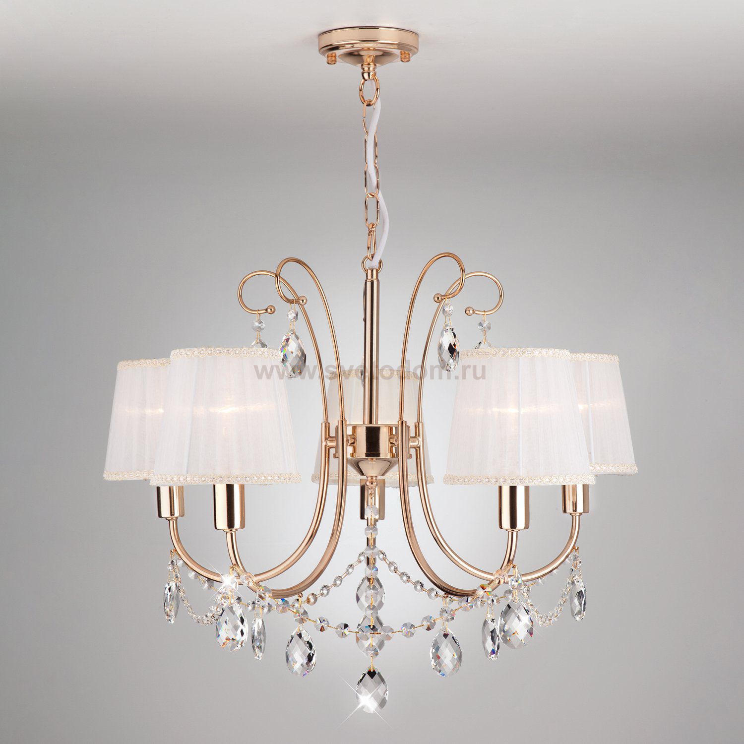 Люстра Eurosvet 10087/5 золото/прозрачный хрусталь Strotskis