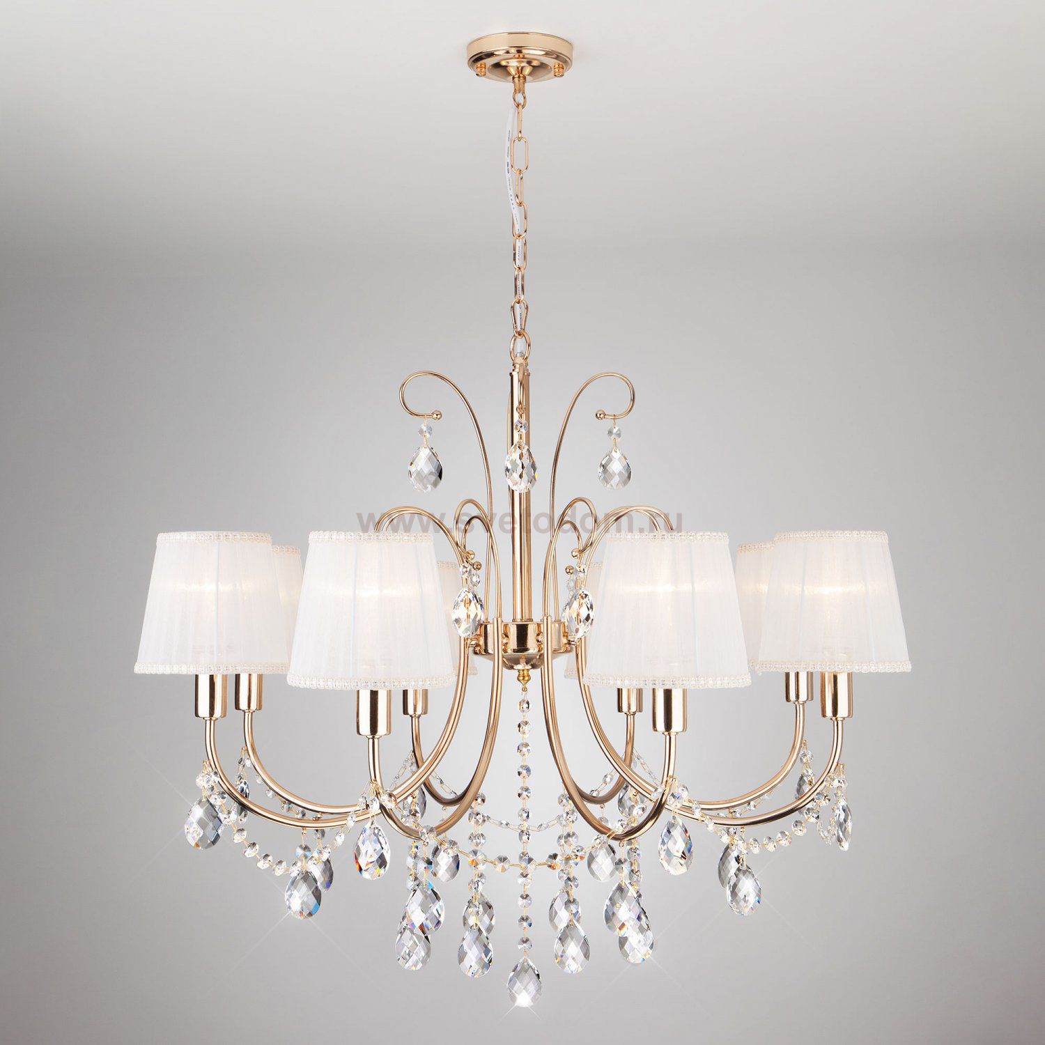 Подвесная люстра Eurosvet 10087/8 золото/прозрачный хрусталь Strotskis