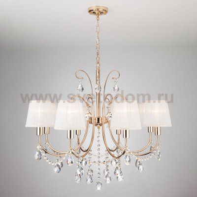 Подвесная люстра Eurosvet 10087/8 золото/прозрачный хрусталь Strotskis