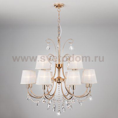 Подвесная люстра Eurosvet 10087/12 золото/прозрачный хрусталь Strotskis