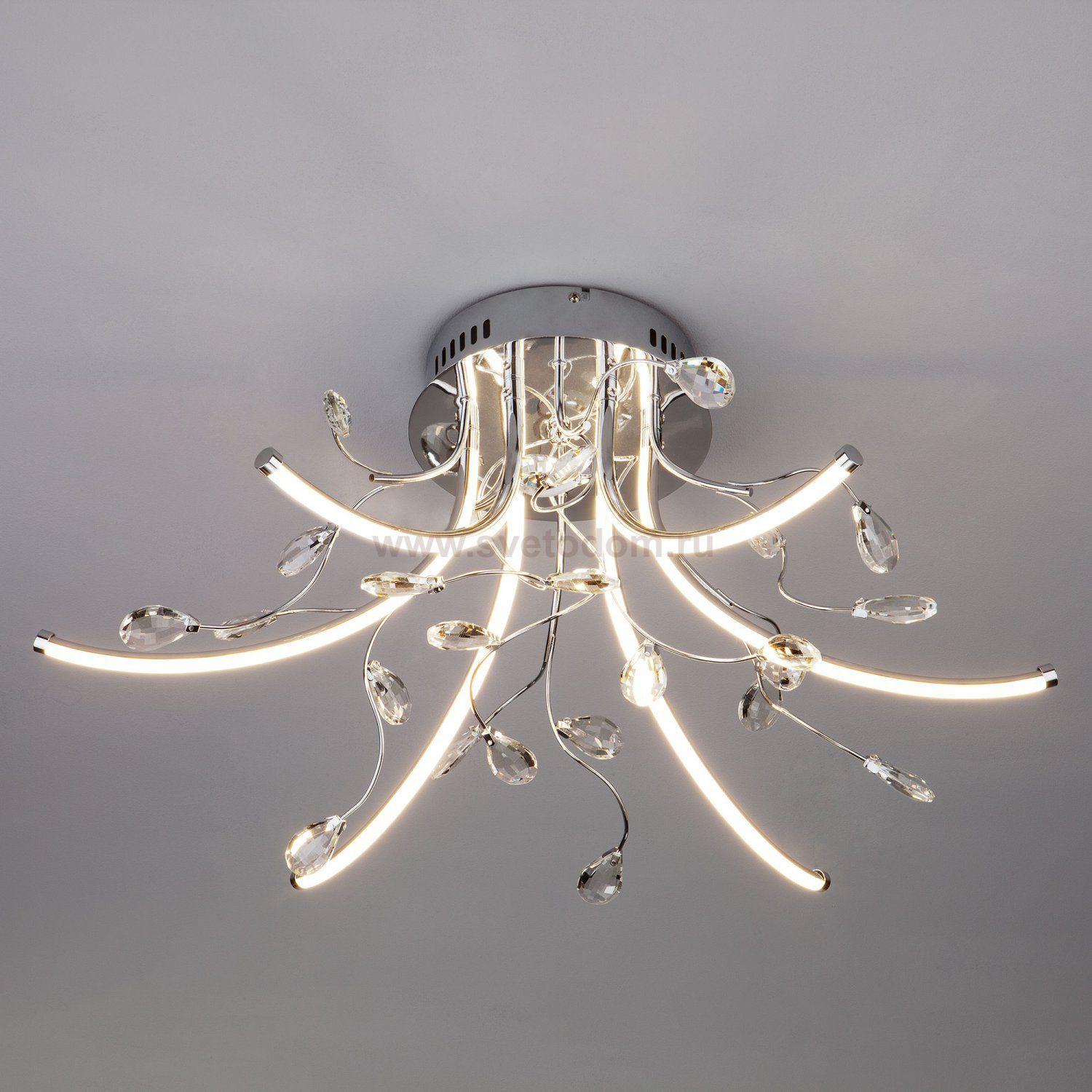 Люстра светодиодная Alfa 90087/6 хром 42W