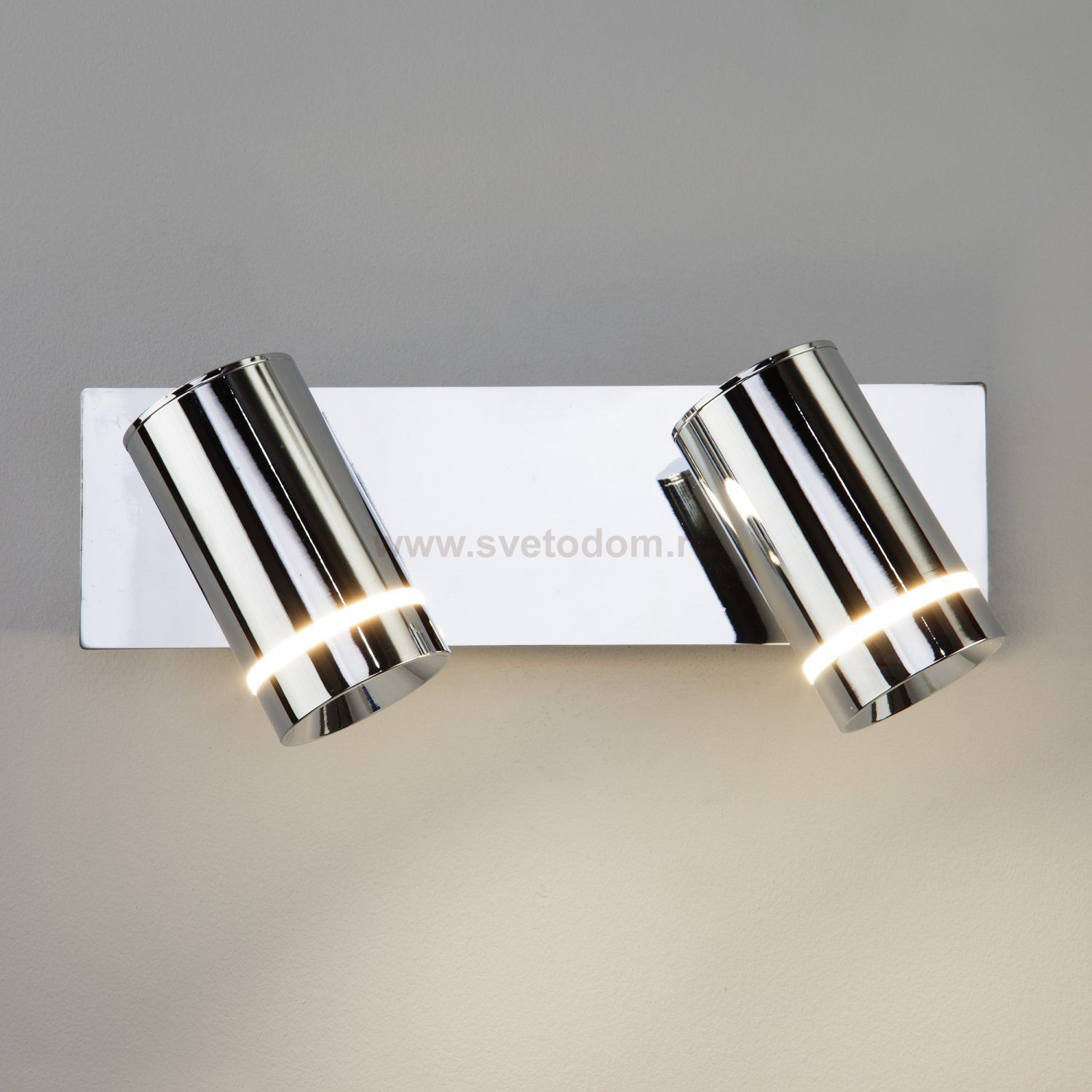 Светодиодный настенный светильник с поворотными плафонами Eurosvet Stalk 20064/2 LED хром