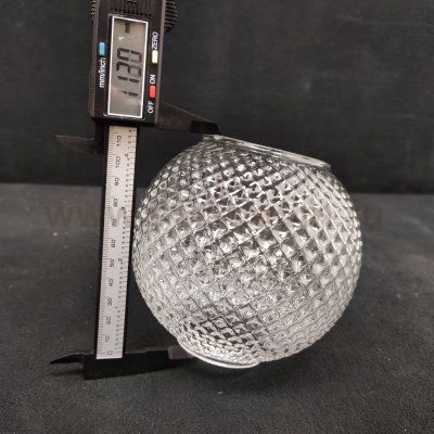 Плафон стекло граненое прозрачное сфера 120*115мм E27 (44мм посадка) Евро 30139 Kristin