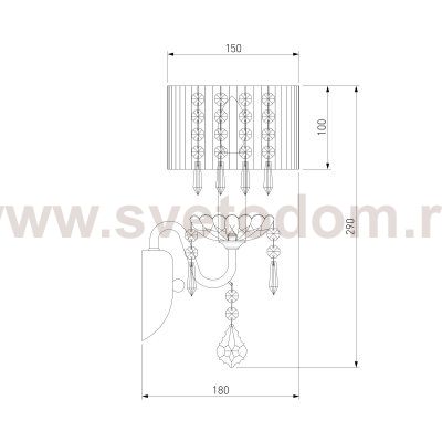 Бра с абажуром и хрусталем 2045/1 хром/белый
