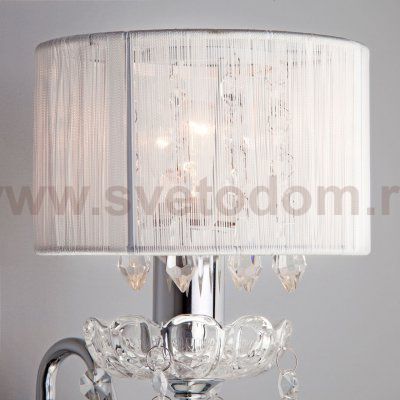 Бра с абажуром и хрусталем 2045/1 хром/белый