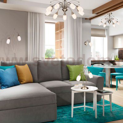 Потолочная люстра со стеклянными плафонами 22080/9 античная бронза