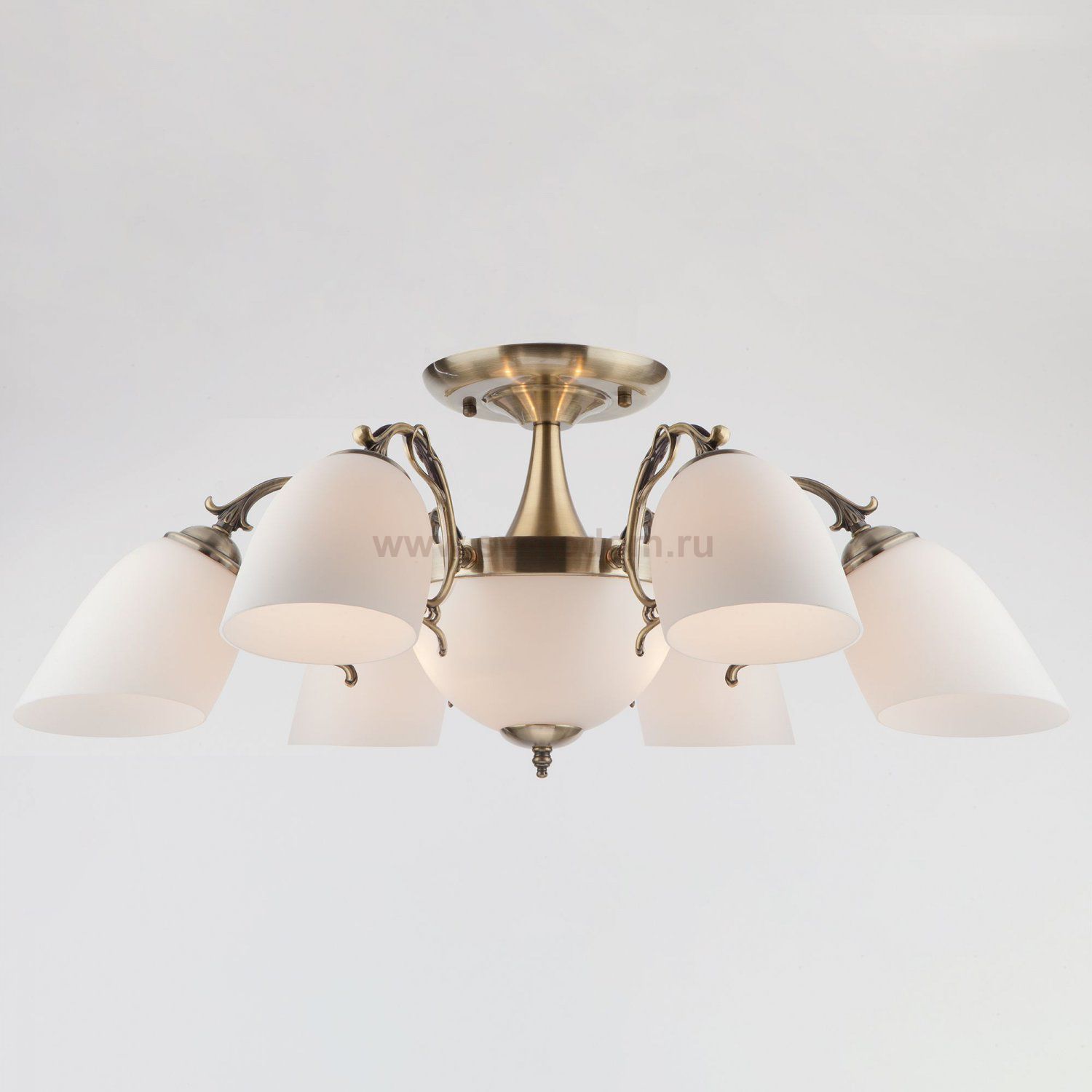 Люстра потолочная с плафонами 22010/6+2 античная бронза