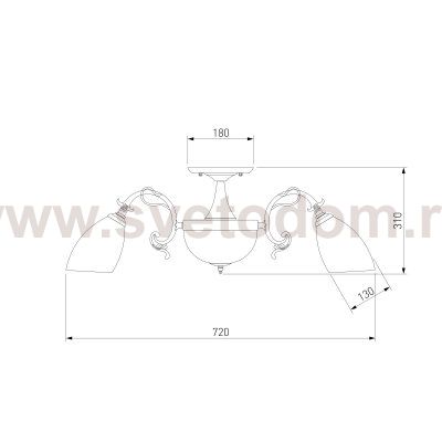 Люстра потолочная с плафонами 22010/6+2 античная бронза