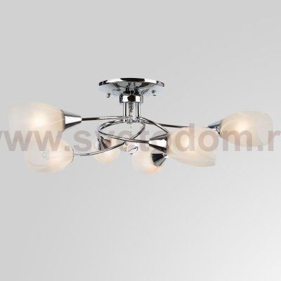 Светильник потолочный с белыми плафонами 2275/6 хром