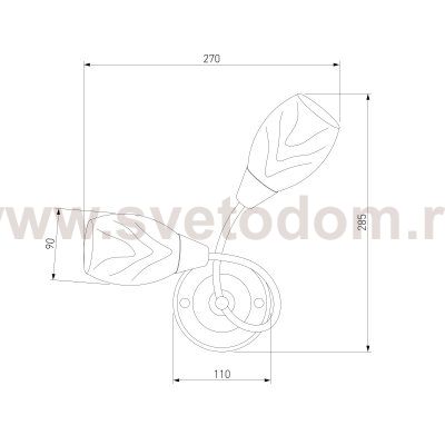 Бра с двумя плафонами 2275/2 хром