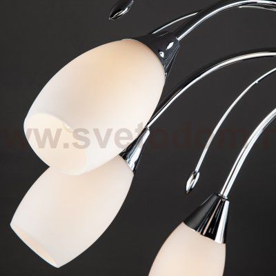 Люстра потолочная с плафонами из стекла 22080/9 хром