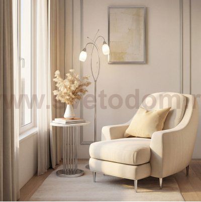 Торшер со стеклянными плафонами 22080/2F хром