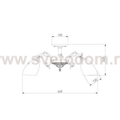 Потолочная люстра со стеклянными плафонами 22010/5 античная бронза