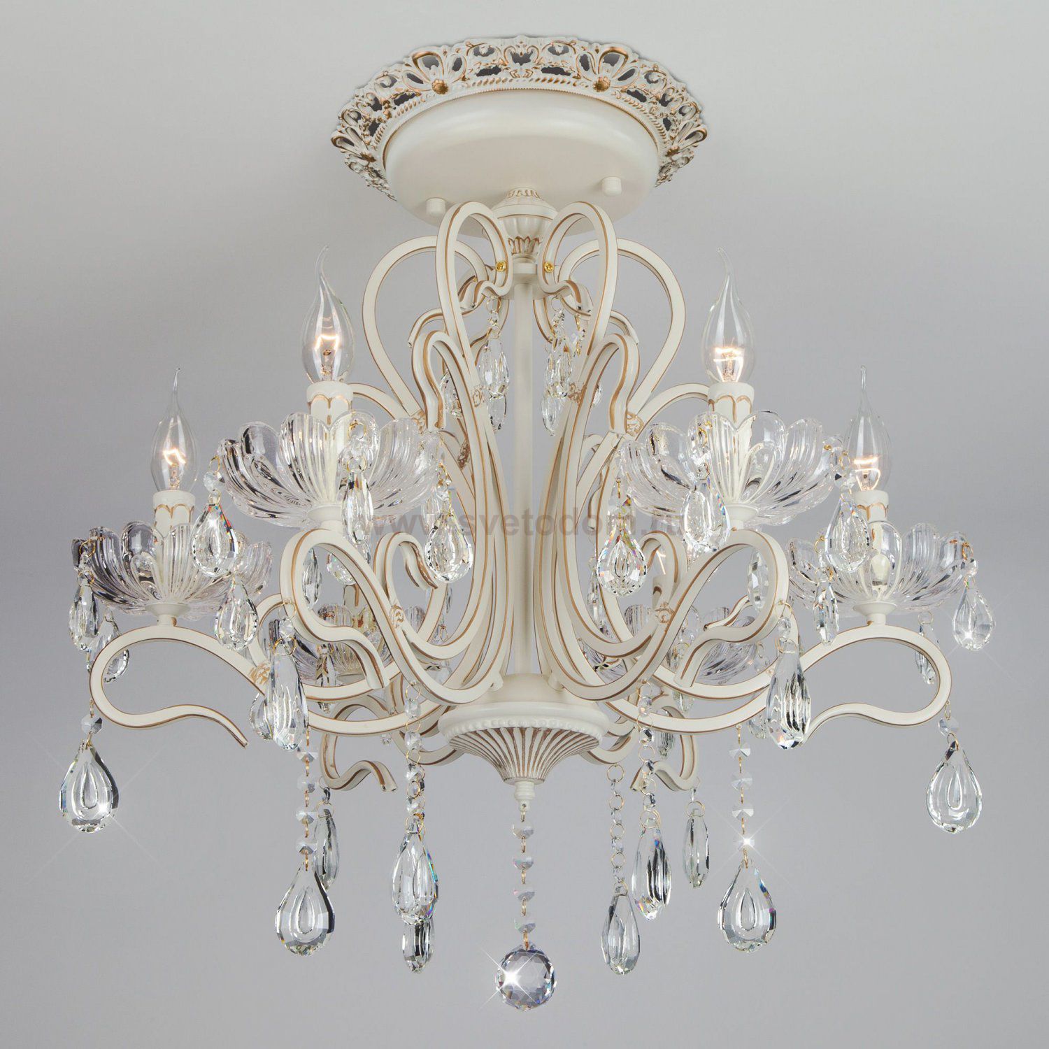 Потолочная люстра с хрустальным декором 12205/6 белый