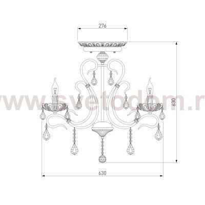 Потолочная люстра с хрустальным декором 12205/6 белый