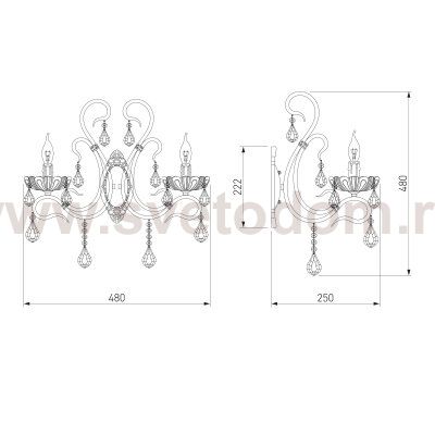 Бра с хрусталем 12205/2 белый