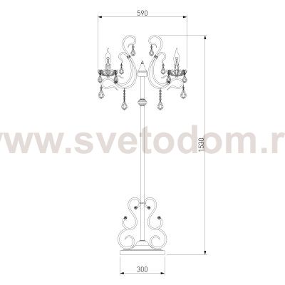 Торшер с хрусталем белый 12205/3F белый