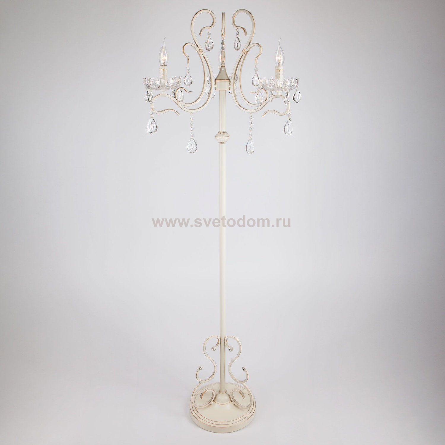 Торшер с хрусталем белый 12205/3F белый