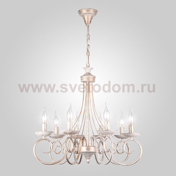 Люстра подвесная классика 22404/8 белый с золотом