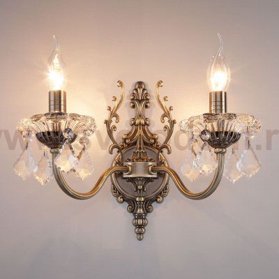 Бра с хрусталем 3281/2 античная бронза / прозрачный хрусталь