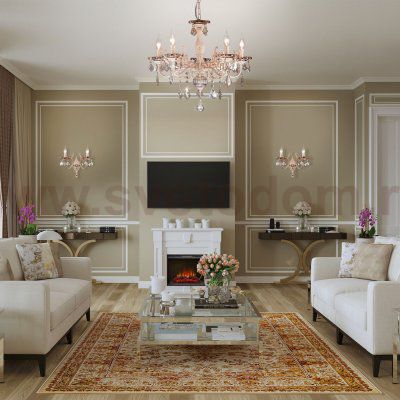 Бра с тонированным хрусталем 3281/2 белый с золотом / тонированный хрусталь