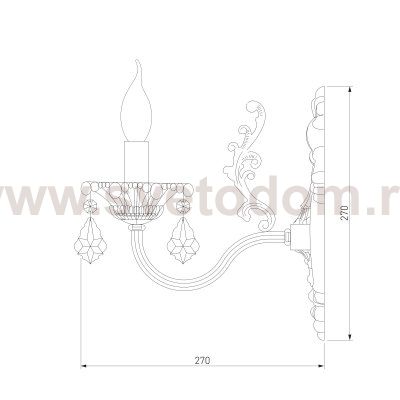Бра с хрусталем 3281/1 античная бронза / прозрачный хрусталь
