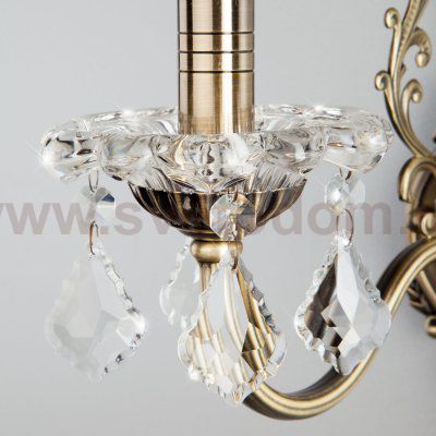 Бра с хрусталем 3281/1 античная бронза / прозрачный хрусталь