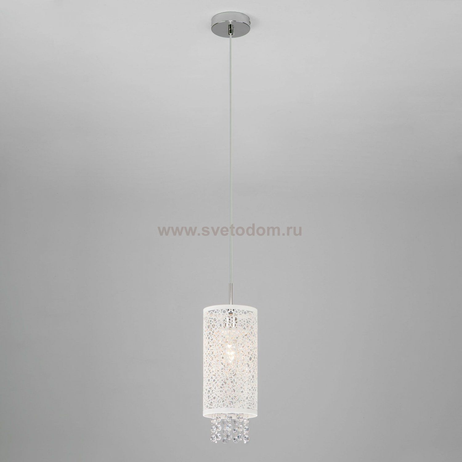Подвесной светильник с хрусталем 1181/1 хром