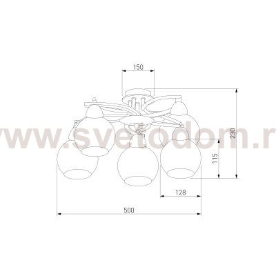 Потолочная люстра с белыми плафонами 9654/5 хром/венге