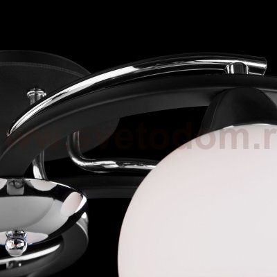 Потолочная люстра с белыми плафонами 9654/5 хром/венге