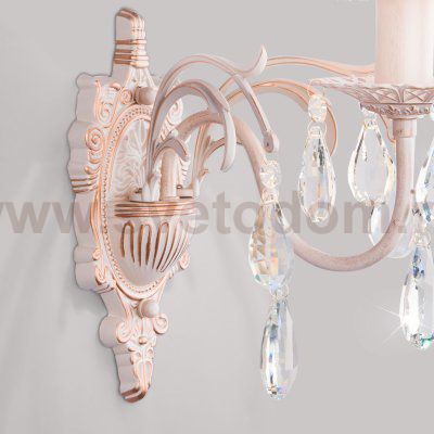 Бра с хрусталем 3637/1 белый с золотом / прозрачный хрусталь