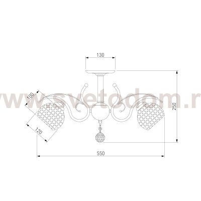 Потолочная люстра с плафонами 7777/5 золото