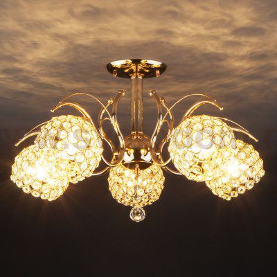 Потолочная люстра с плафонами 7777/5 золото