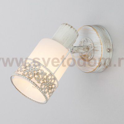 Спот с поворотным плафоном 20025/1 белый с золотом