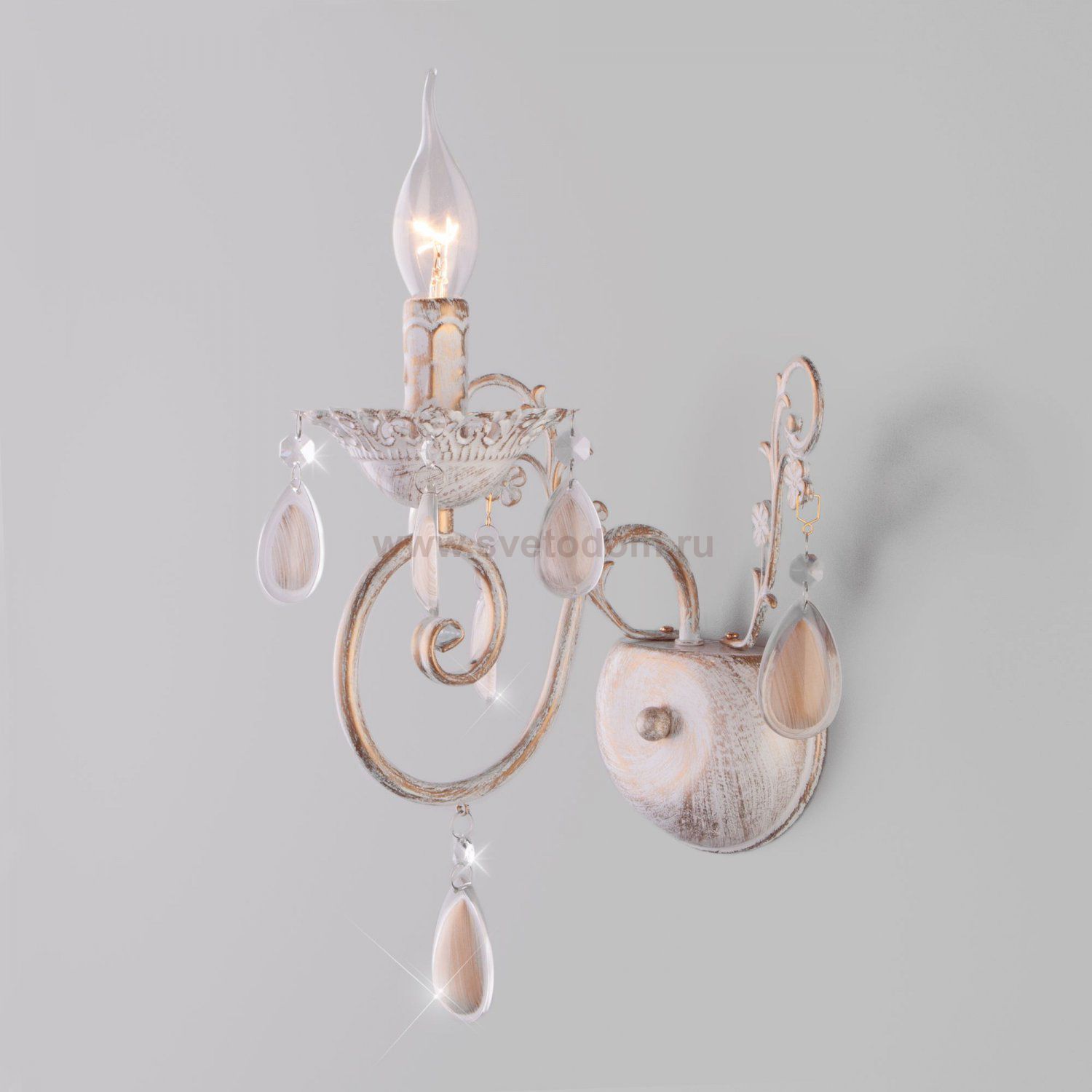 Классическое бра 10009/1 золото с белым