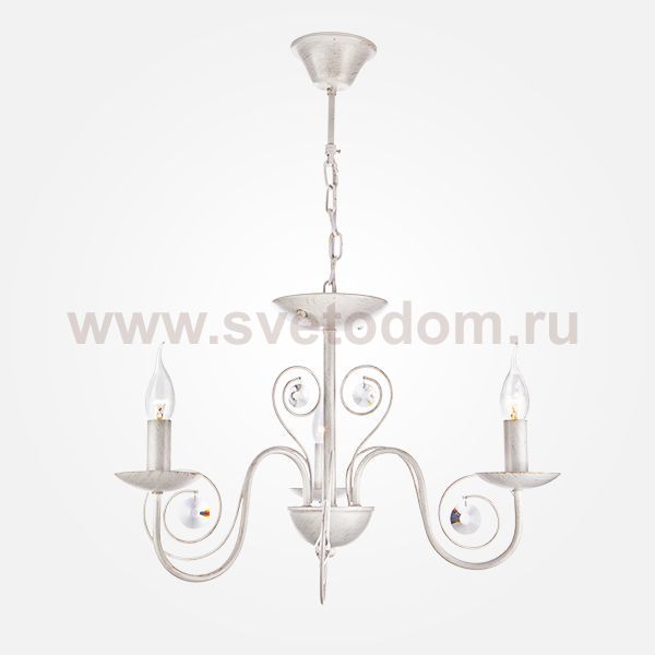 Классическая подвесная люстра 60018/3 белый с золотом