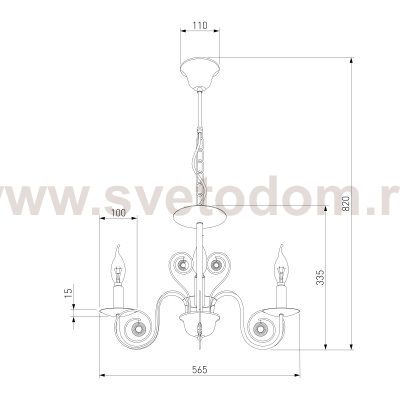 Классическая подвесная люстра 60018/3 белый с золотом