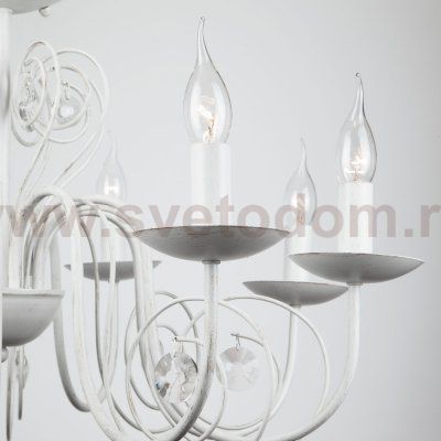 Люстра с хрустальным декором 60018/8 белый с золотом